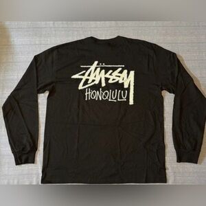 NWT STUSSY Honolulu Mens L Shirt Long Sleeve Black!